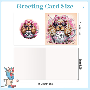 DIY Diamant Peinture Cartes De Voeux Animaux Beaux Chiens 6pcs Diamant Art Voeux Cartes-Cadeaux pour Adultes Enfants - Product Image 4