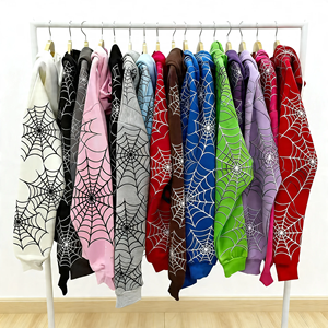 Men's 1.1 Spider <strong>Web</strong> Pattern 100% Cotton Pullover Hoodie Passes Logo Customization Material Urban Casual Streetwear High Quality - Product Image 1