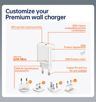 Chargeur rapide 20W PD 3.0 Type-C EU avec protection contre la surcharge pour 17