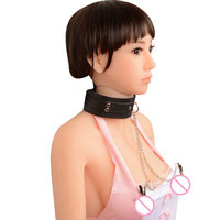 Nouveau collier en cuir avec pince à tétons et chaîne, jouets sexuels SM pour couple, outils sexuels pour femme, jeux pour adultes