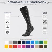 Calcetines de Compresión hasta la Rodilla, Tejidos y Transpirables, con Detalle en el Puño, para Correr y Actividades Atléticas, Calcetines Deportivos para Hombre, Personalizados OEM