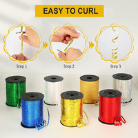 500 Yards emballage cadeau personnalisé impression chaîne métallique en plastique Curling ballon ruban emballage cadeau ruban
