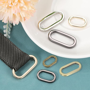 Durable Metal Oval Ring Flat Oval Ring Buckle Belt <strong>Fastener</strong> Strap Keeper <strong>Loop</strong> for DIY Leather Purse Bags Handbag Straps - Product Image 6