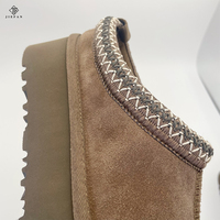 Sepatu Bot Ankle Wanita Desainer 2026, Bahan Suede Anti-Selip, Bernapas, dengan Bulu di Ujungnya, Termal untuk Musim Gugur dan Dingin