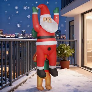 Decoración Navideña Inflable de 7 Pies, Santa Claus con Perro, Adornos Navideños, Regalos, Juguetes Navideños - Product Image 1