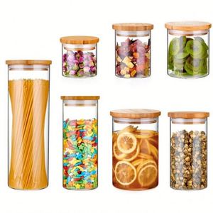 Frasco de Especias de Vidrio Borosilicato de Alta Calidad con Tapa de Bambú, Diseño Moderno, Desmontable, Soplado a Mano, para Conservar la Frescura de los Alimentos - Product Image 4