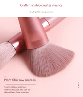 Ensemble professionnel de 8 pinceaux de maquillage de voyage, poils en fibres synthétiques, manches en bois, comprend des pinceaux plats pour les yeux et le visage