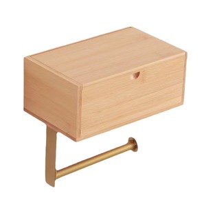 Porte-papier toilette créatif en bambou et bois, peut également servir à ranger des objets décoratifs et des supports pour téléphone portable. Mural - Product Image 5