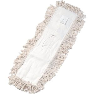 Cabezal de Mopa Industrial de Algodón Blanco de 24 x 5 Pulgadas con Palo de Aluminio, Acero Inoxidable o Plástico para Uso en Pisos de Hoteles - Product Image 2