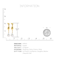 Boucles d'oreilles pendantes en laiton plaqué or 18 carats avec perles irrégulières personnalisées, style lustre, pour mariage, prix d'usine, vente en gros