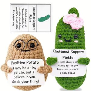 Muñecos de Peluche Tejidos a Mano de Patata y Pepino, Decoración de <span class=keywords><strong>Dibujos</strong></span> <span class=keywords><strong>Animados</strong></span>, Mini Perrito de Peluche, Juguetes de Ganchillo, Venta al por Mayor de Fábrica - Product Image 3