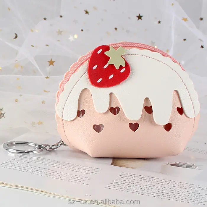 Kawaii Модный милый мини-полукруглый кошелек для мороженого клубника Кошелек для монет брелок из искусственной кожи сумка для монет кошелек