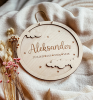 Signe d'annonce de nom de bébé en bois, signe d'annonce de naissance, signe nouveau-né Hello World pour cadeau de pépinière de douche de bébé