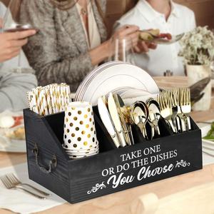 Boîte de rangement de distributeur de plateau de <span class=keywords><strong>papier</strong></span> en bois de conception classique porte-couverts pour les articles essentiels dans l'hébergement de fête - Product Image 6