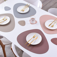 Sets de table Jieyu en PU, 45x30cm, épaisseur 1,5mm, écologiques, antidérapants, résistants aux taches, durables, lot de 6, imitation cuir.