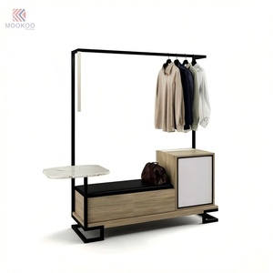 Banco <span class=keywords><strong>de</strong></span> Almacenamiento Multifuncional para Entrada, Estante <span class=keywords><strong>de</strong></span> Metal y Madera, Mesa Consola, Barra Colgante, Perchero Moderno para Recibidor - Product Image 5