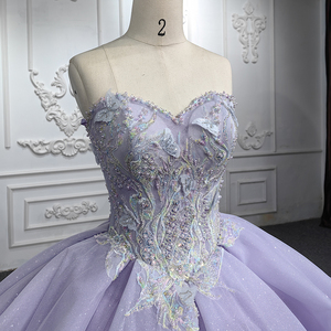 Robe de bal élégante Jancember 6534 en dentelle, couleur violet clair, pour femme, robes de soirée - Product Image 2
