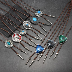 Stile Vintage Bolo <span class=keywords><strong>cravatta</strong></span> per gli uomini Western Cowboy in pelle nera <span class=keywords><strong>cravatta</strong></span> collana fatta a mano in Bolo <span class=keywords><strong>cravatta</strong></span> - Product Image 5