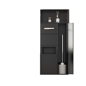 Poubelle en acier inoxydable, niche luxueuse intégrée, étagère de séparation en métal pour toilettes, murale, étanche - Product Image 1