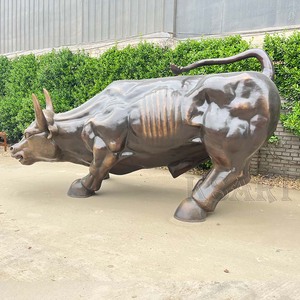 Tác phẩm điêu khắc sàn ngoài trời bằng đồng lớn: Một bức tượng con bò cho các doanh nghiệp, tượng trưng cho sự thu hút và bảo vệ tài sản - Product Image 4