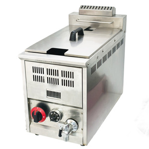 <span class=keywords><strong>Friteuse</strong></span> à gaz commerciale monocylindre en acier inoxydable Poêle à poulet frit de grande capacité <span class=keywords><strong>pour</strong></span> comptoir État neuf - Product Image 2