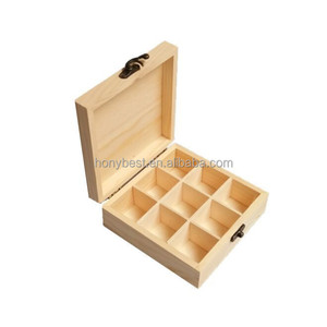 Đồng Bằng Thông Trà Túi Chủ Tổ Chức Bản Lề Nắp Gia Vị Lưu Trữ Container Đa-Chức Năng Trang Trí Hộp Gỗ Cho Rock, Pha Lê - Product Image 1