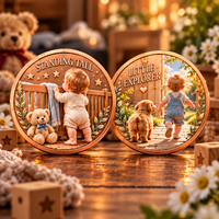 Pièce commémorative de collection en cuivre de 5 oz, peinte à l'ancienne, en relief 3D, pour les premiers pas de bébé, cadeau souvenir