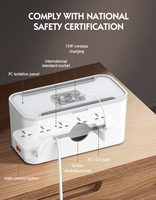 Regleta Eléctrica Multifuncional Blanca Ldnio SN5311W con Caja Organizadora y Enchufe de Extensión