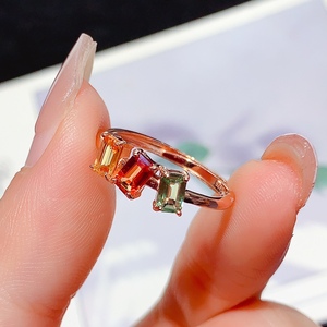 Bague en argent 925 avec pierre précieuse tanzanite et opale, sertie à griffes, bijoux fins pour tous les jours - Product Image 6