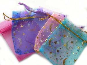 Wholesales Blue and Gold <b>Christmas</b> Organza Candy <b>Gift</b> <b>Bags</b> - Product Image 6