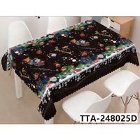 Nappe rectangulaire jetable en PVC imprimée pour Noël, résistante aux taches, facile à nettoyer, écologique, pour usage domestique et fêtes de Noël
