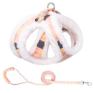 Chaleco grueso <span class=keywords><strong>de</strong></span> <span class=keywords><strong>pelo</strong></span> <span class=keywords><strong>de</strong></span> <span class=keywords><strong>conejo</strong></span> simulado, arnés <span class=keywords><strong>de</strong></span> lujo sin tirones para perros pequeños, Correa y arnés para perros - Product Image 1