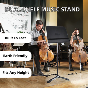 MUS001 Yinyu DDP RTS Supporto per Spartiti in Metallo Regolabile a Doppio Ripiano, Premium ed Ecologico, per Orchestre e Cori - Product Image 2