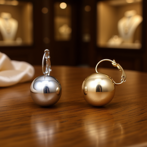 Elegantes Pendientes de Aro con Baño de Oro, Diseño Minimalista, Unisex, para Uso Diario, Joyería Fina, Base de Metal Plateado - Product Image 2