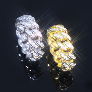 แหวนนิ้วแบบ Eternity ดีไซน์ใหม่ ประดับเพชรโมอิสซาไนต์เต็มวง ชุบโรเดียม เงินแท้ S925 สไตล์ฮิปฮอป ได้รับการรับรอง GRA ผ่านการทดสอบเพชร - Product Image 2