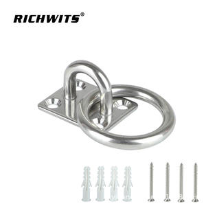 Accessoires de quincaillerie marine en acier inoxydable : Plaque de montage, vis de base, boucle de fixation pour voile d'ombrage, loquet de porte carré, anneau de sécurité - Product Image 5