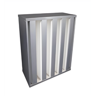 Struktur V Bank Baru Filter AC HEPA Fiberglass Aliran Udara Tinggi Efisiensi 99,95% 592x592x292mm