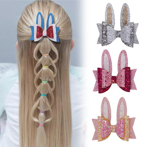 Nuevo Clip para el Cabello con Orejas de Conejo de Pascua de 3.1 Pulgadas, Accesorio para el Cabello para Fiestas, Horquilla para Niñas Pequeñas y Niños - Product Image 1