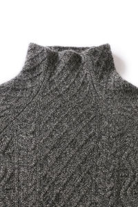 Suéter grueso suelto de nuevo estilo para <span class=keywords><strong>mujer</strong></span>, brisa lánguida, <span class=keywords><strong>cuello</strong></span> <span class=keywords><strong>alto</strong></span>, <span class=keywords><strong>gris</strong></span> <span class=keywords><strong>oscuro</strong></span>, <span class=keywords><strong>cuello</strong></span> <span class=keywords><strong>alto</strong></span>, capa inferior - Product Image 3