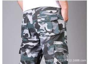 Pantalon tactique multifonctionnel de grande taille pour hommes Vêtements de travail décontractés avec poches multiples Nouveau design polyvalent - Product Image 3