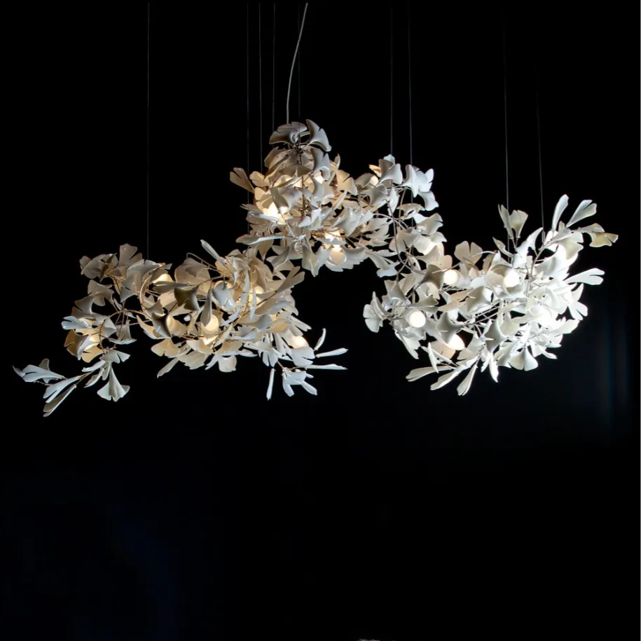 Роскошные керамические цветущие цветы кластер художественный дизайн люстра Подвесная лампа для столовой гостиной