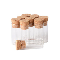 Tube à essai en verre borosilicate transparent à fond rond et plat, vide, avec bouchon en liège, pour usage en laboratoire, 2 ml, 3 ml, 5 ml, 7 ml, 8 ml