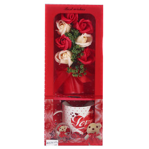 NOUVEAU Mug en céramique de 370 ml/12,5 oz pour la Saint-Valentin, cadeau TE AMO, mug à café en porcelaine fine, mug pour couple, cadeau de fleurs en savon avec boîte cadeau - Product Image 5