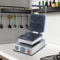 Équipement de collation commercial Chef Prodentials 4 pièces électrique 110V 220V gaufrier rond en fonte commerciale rond