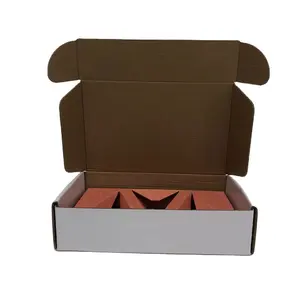Inserto per imballaggio in scatola di carta Kraft Eco Friendly vendita all'ingrosso di scatole e-commerce in cartone ondulato bianco personalizzato
