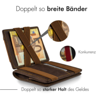 Dompet Kulit Asli Coklat Mewah untuk Pria, Tipis dan Lipat Dua dengan Kantong Koin Berkapasitas Besar, Dilengkapi RFID Blocking untuk Kartu Kredit