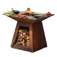 Barbecue d'extérieur en acier Corten, foyer de camping en métal, grill de jardin en Corten