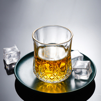 Verre à whisky premium sans plomb épaissi avec motif diamant facetté pour spiritueux et cocktails artisanaux