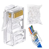 Connecteur RJ45 CAT6 TF1013D 8P8C à contact en cuivre, coupleur de câble Ethernet PC, tête cristalline pour communication réseau, garantie 1 an