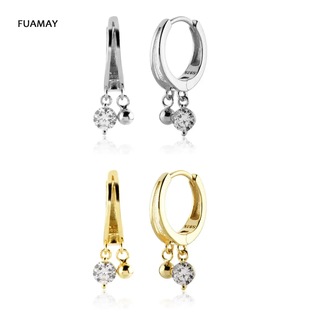 FUAMAY — boucles d'oreilles rondes en diamant pour femmes, bijoux uniques, boucles d'oreilles goutte, cloche, bijoux pour dames, nouvelle collection